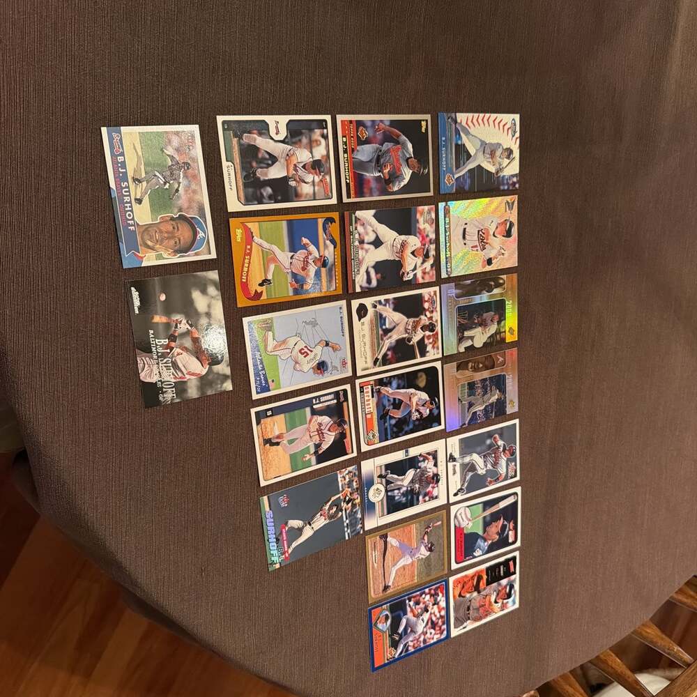 21 Assorted Baseball Cards of B.J. Surhoff Braves Baltimore MLB